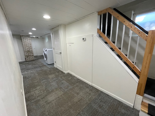 Basement hallway looking south