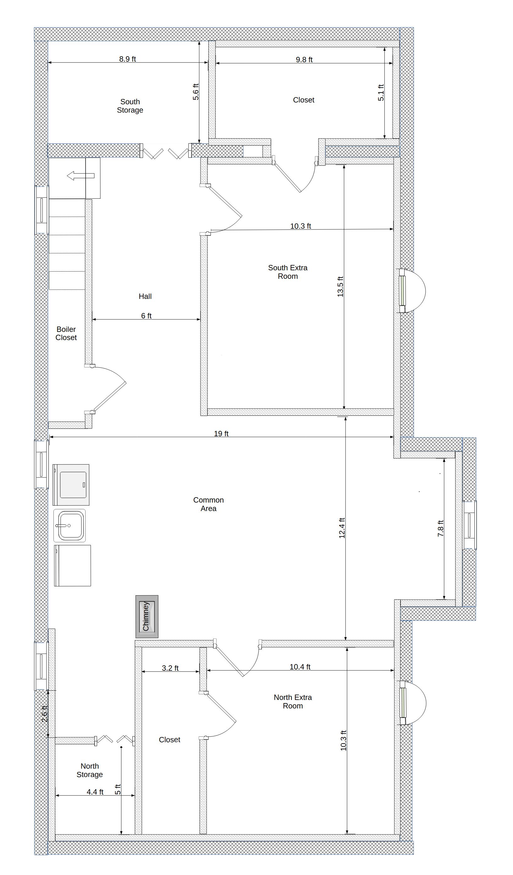 Lower apartment basement plan
