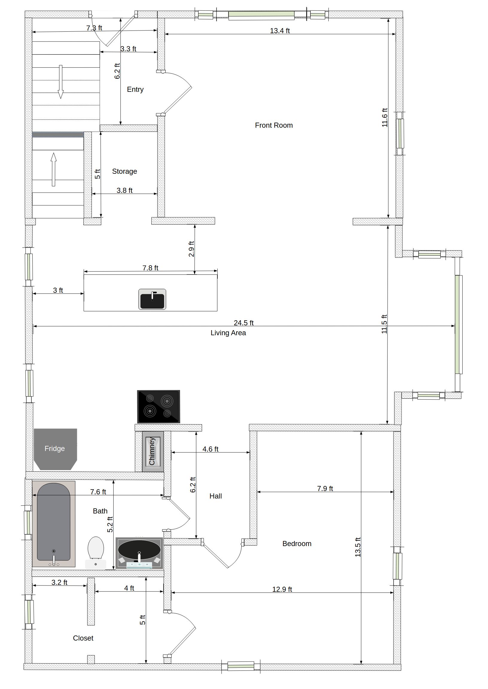 Lower apartment first floor plan